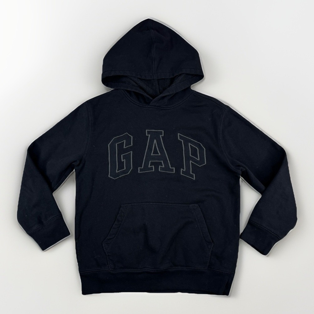 GAP Kids Hoodie Hooded Sweatshirt  XL 10 12‎ Black Spellout Youth Boys Girls EUC